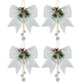 thumbnail image 1 of Whaline 4pcs Christmas Bow, Silver Wreaths Bows, Large Glitter Ribbon Bow Tie, Large Xmas Bows, Wreath Ornament Decor for Christmas Tree Party Gift, 9.8 x 11.8, 1 of 14