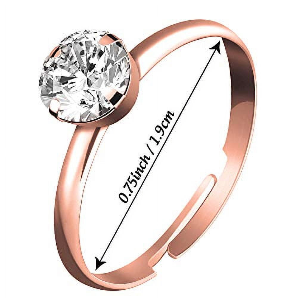 Whaline 72Pcs Rose Gold Bridal Shower Diamond Rings, Adjustable Engagement  Rings for Wedding Table Decorations, Bridal Shower Game and Party Favors -  Walmart.com, image size:1000x1000