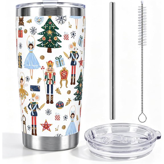Whaline Christmas Nutcracker Stainless Steel Tumbler, 20 Oz
