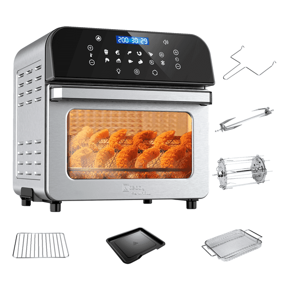 Whall 12QT Smart Touchscreen Air Fryer Oven - 12-in-1 Multi-Function, Large Clear Window, Up to 95% Less Oil