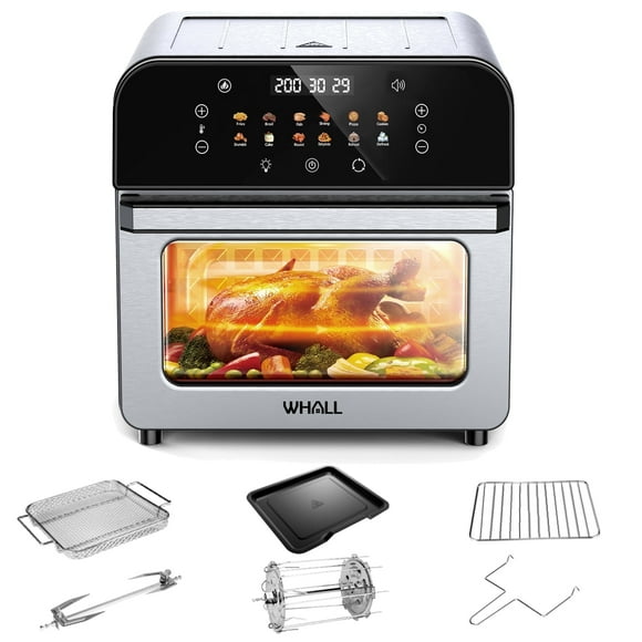 Whall 12QT Touchscreen Air Fryer Oven with 12 Pre-set Menus and Clear Window, Less Oil