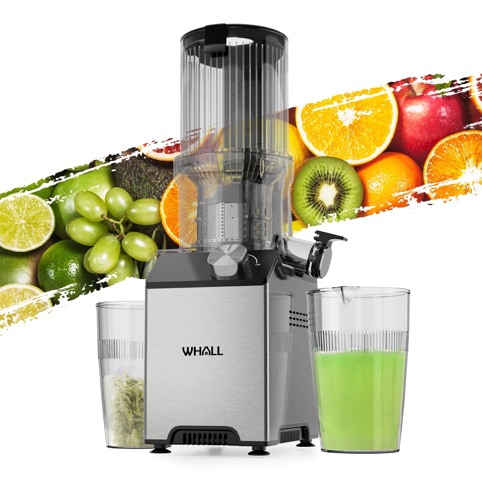 Whall Cold Press Juicer Machine, Slow Masticating Machines with 4" Extra Large Feed Chute, Reverse Function, Soft & Hard Models 180W - Walmart.com