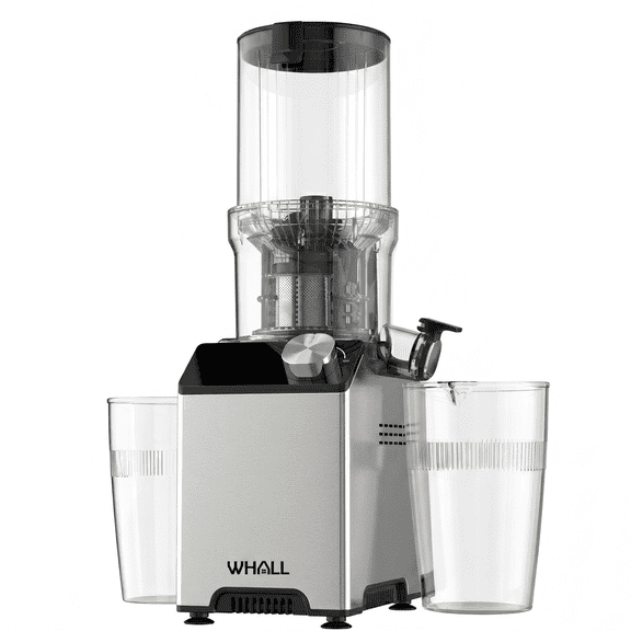 WHALL Cold Press Juicer Machine, Slow Masticating Machines with 4" Extra Large Feed Chute, Reverse Function, Soft & Hard Models 180W