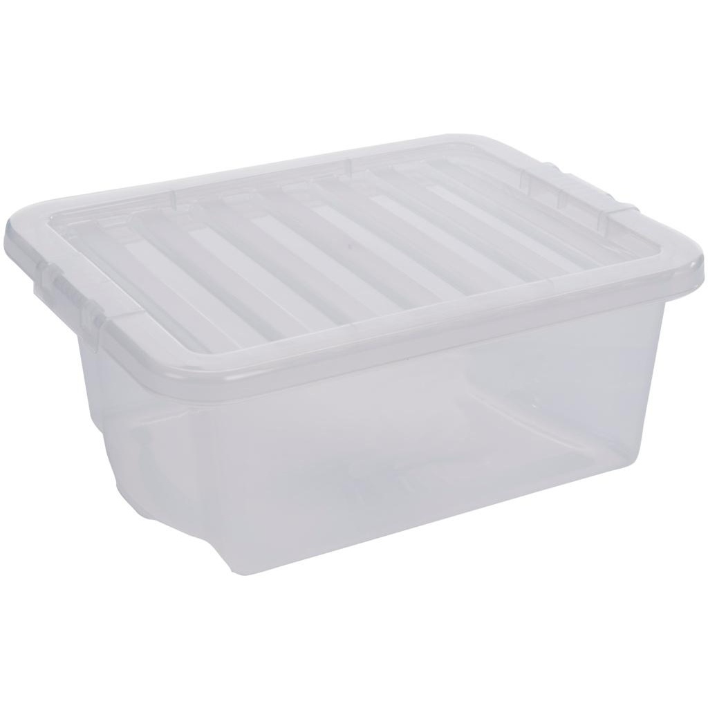 Wham 55L Crystal Storage Box and Lid 3 Pack