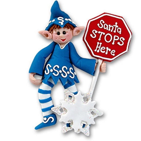 Wham Elf Handmade Polymer Clay Personalized Christmas Ornament