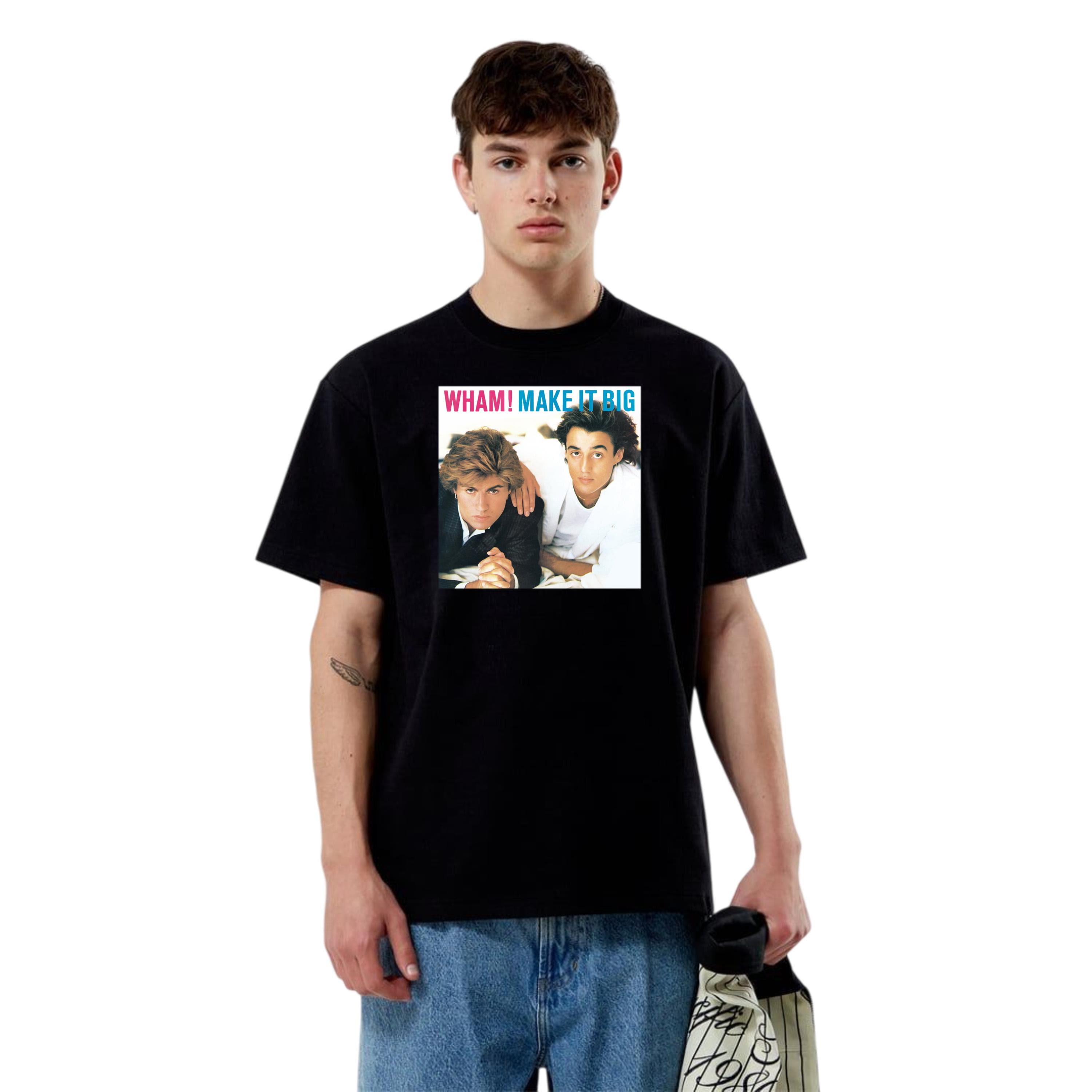 Wham Make It Big White Adult Pop T-Shirt 80s Music Duo, for men