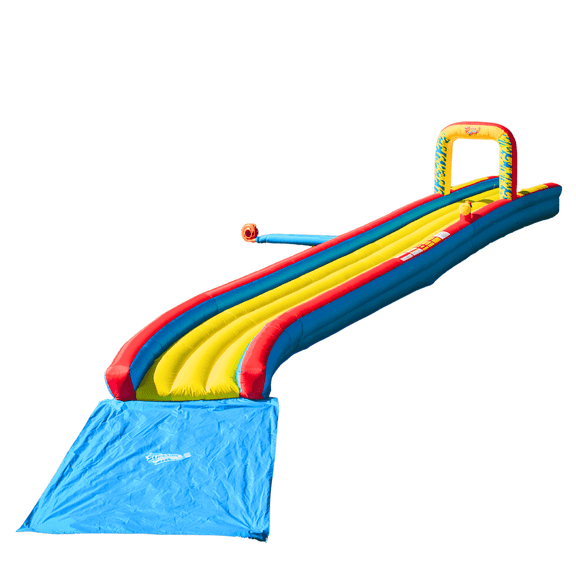 Wham-O 30-Foot Constant Air Slip N Slide Inflatable Water Slide with Blower, Air-Cushioned Track, Waterfall Splash, Water Cannon, Ages 5-12, 1-Count