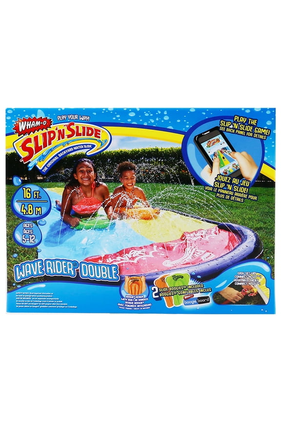 HI Wham-O Slip'N Slide Wave Rider 16' Double Sliding Lane Water Racer w/Boogie Boards