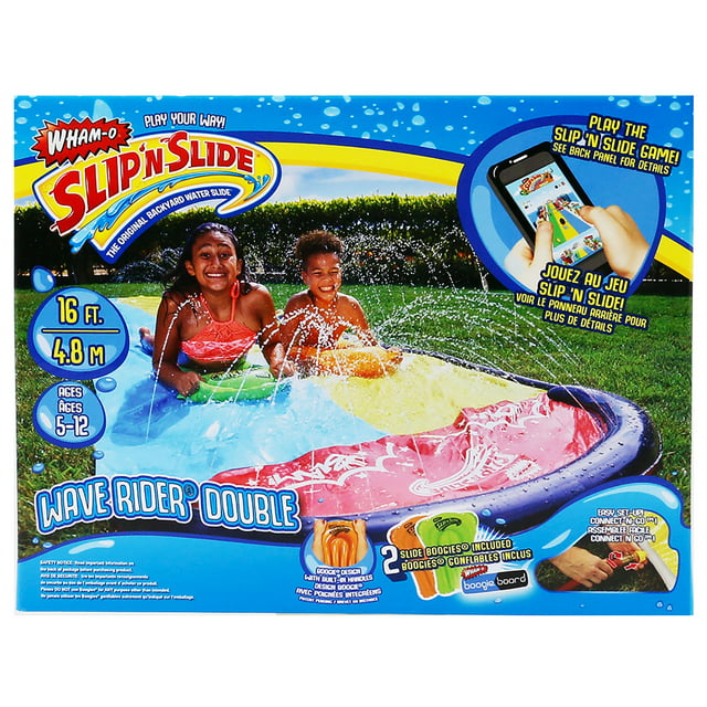 Wham-O Slip N' Slide 16 Feet Double Sliding Lane Water Racer w/Boogie Board