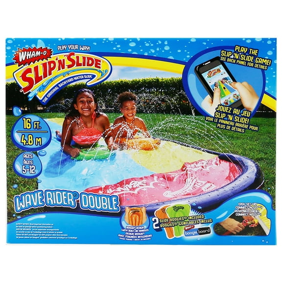 Open Box Wham-O Slip N' Slide 16ft Double Sliding Water Racer w/Boogie Board