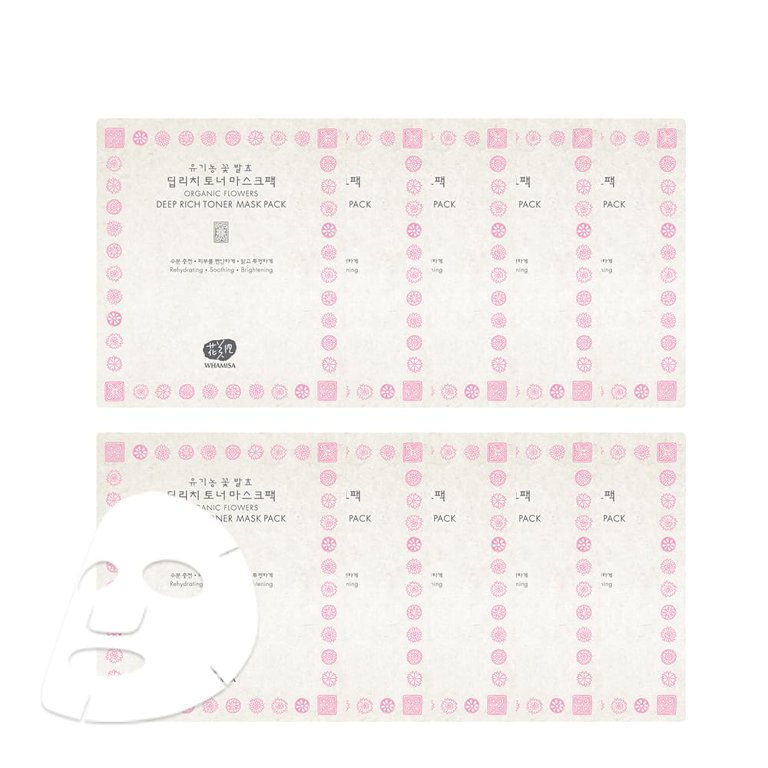 Whamisa Organic Flowers Deep Rich Toner Mask Pack (10EA) C3