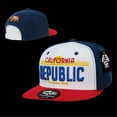 thumbnail image 1 of california republic snapback hat cap - white navy red 2tone license plate, 1 of 2