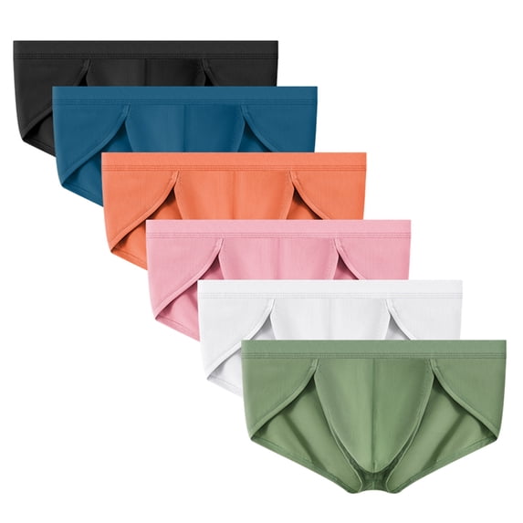 Whaninti Men's Bikini Underwear 6-Pack Mesh Breathable Lightweight Seamless Bikini Briefs 6Pack-01 M