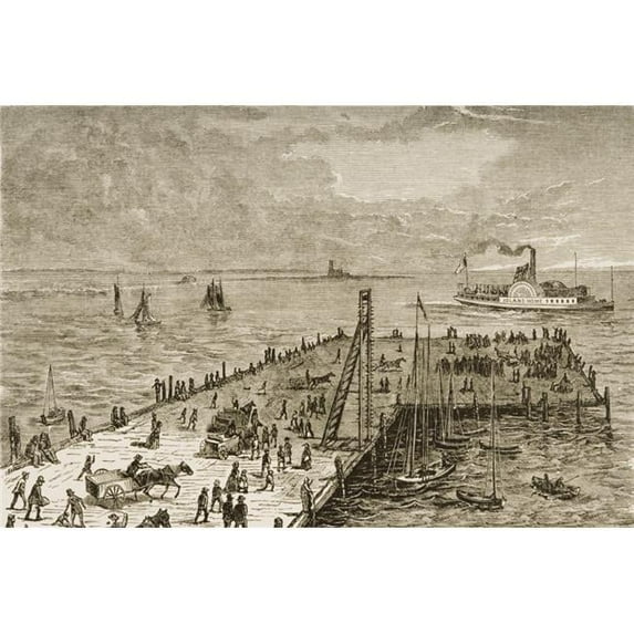 The Wharf At Nantucket Island Massachusetts In 1870S From American Pictures Drawn with Pen & Pencil by Rev Samuel Manning Circa 1880 Poster Print, 17 x 11