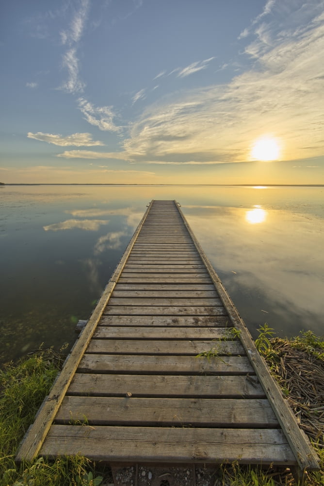 Wharf Queen Elizabeth Provincial Park Alberta Canada Canvas Art - Robert Postma Design Pics (24 x 38)
