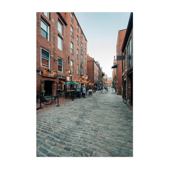 Wharf Street 02 - Portland Maine Photography Street Photography City Architecture Vintage Nightlife Rustic Travel Poster Unframed Wall Art Print 4 x 6 inches