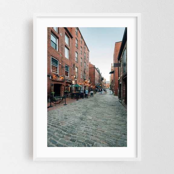 Wharf Street 02 - Portland Maine Photography White Framed Wall Art Print 20 x 30 inches