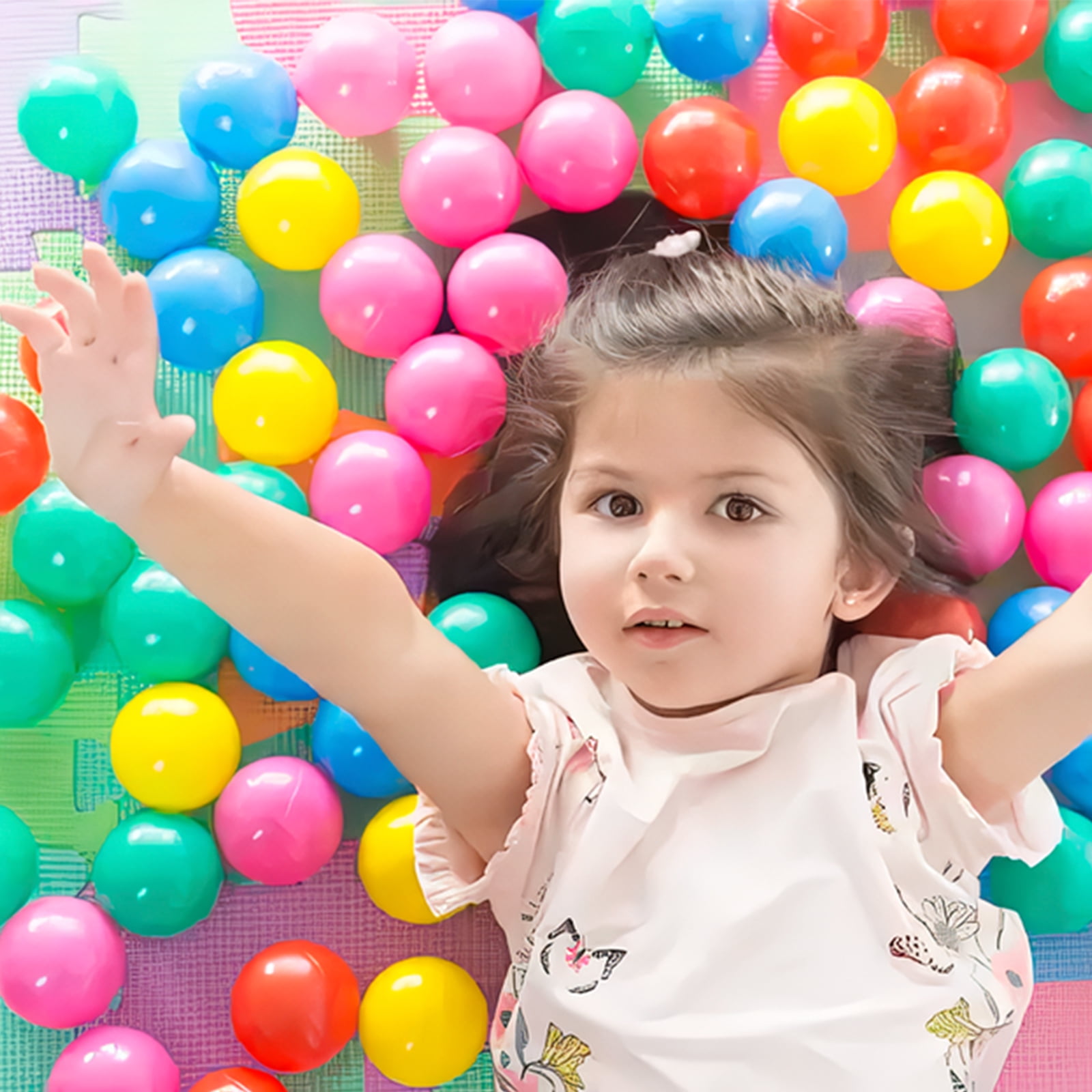 Wharick 100Pack Ball Pit Balls Colorful Ocean Baby Ball Kids Toy for