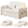 thumbnail image 1 of Wharick 3-In-1 Convertible Sofa Bed 52.76 Inch Teddy Fleece Fabric with Under Seat Storage Drawer, 1 of 18