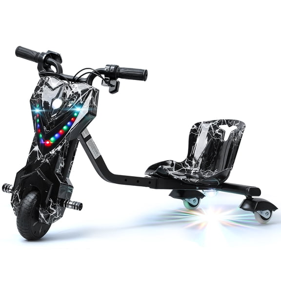 Wharick 360 Freestyle Drift Trike High Impact Pneumatic Front Wheel Bright Safety Flag Durable Plastic Frame Easy Assembly Design