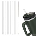 thumbnail image 1 of KuKeDi 6-Pack Replacement Straws Compatible with Stanley 40 oz 30 oz Tumblers, Reusable Hard Plastic Clear Straws with Cleaning Brush, 1 of 9