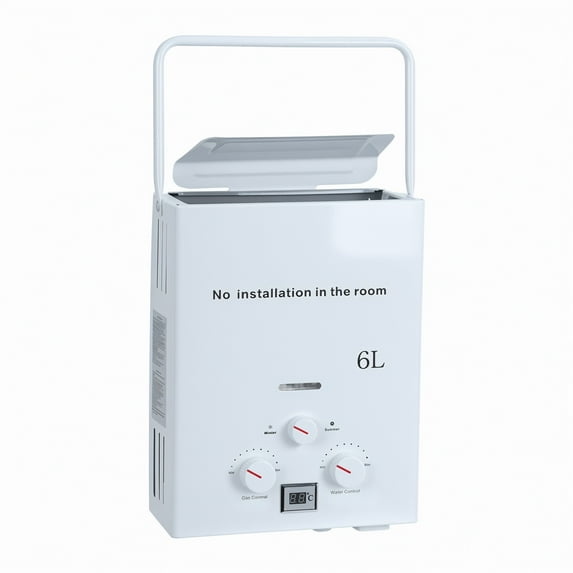 Wharick 6L Tankless Hot Water Heater Outdoor Portable Water Heater Instant Hot Water Heater for RV, Boat and Camping