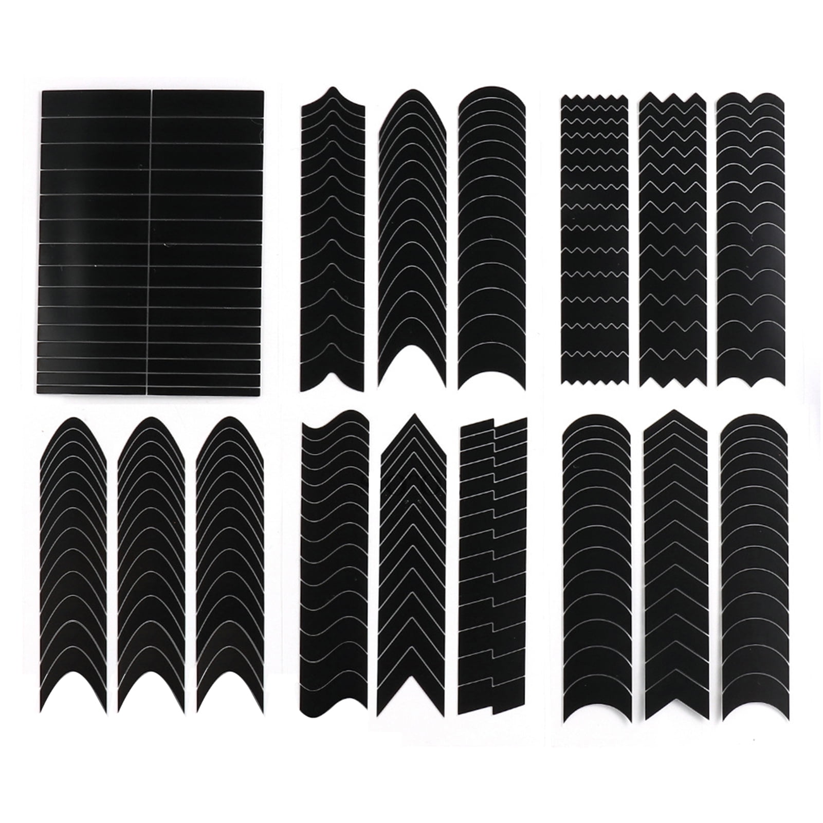 Wharick 6Pcs Nail Art Stencil Stickers French Line DIY Manicure Tools ...