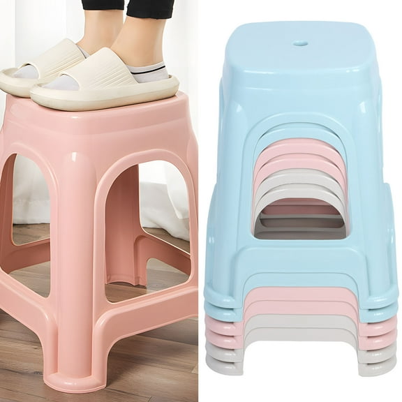 Wharick 6pcs Stackable Classroom Stools Plastic Stools Nesting Stools Flexible Seating Decorative Stools Chairs for Home Office School Classroom