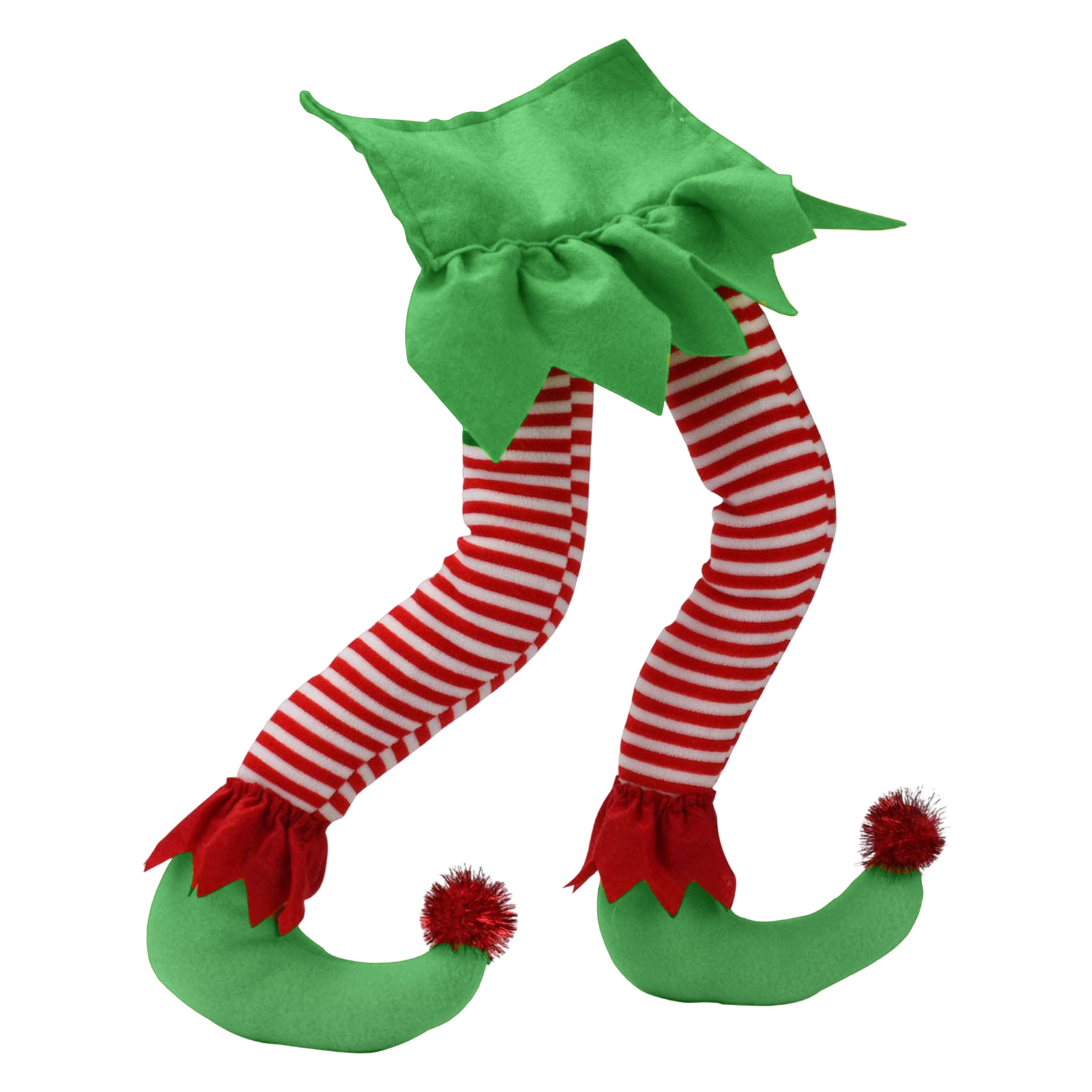 Wharick Christmas Elf Legs Comfortable Touch Fake Leg Soft Cute Plush Half Body Christmas Elf Leg for Home