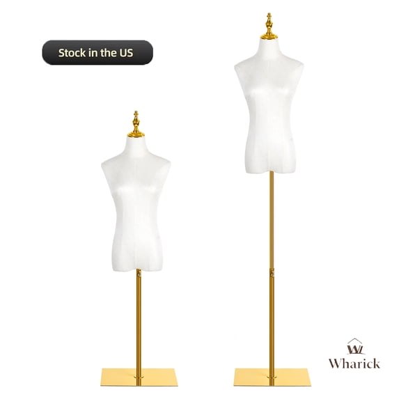 Wharick Clothing Display Female Dress Form 47-75 Inch Adjustable Mannequin Torso with Metal Stand