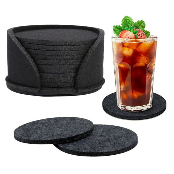 Wharick Coasters for Drinks Set of 10, Felt Coasters, Non-Slip, Heat-Resistant, Washable, Protect Table from Stains and Damage, Housewarming Gift