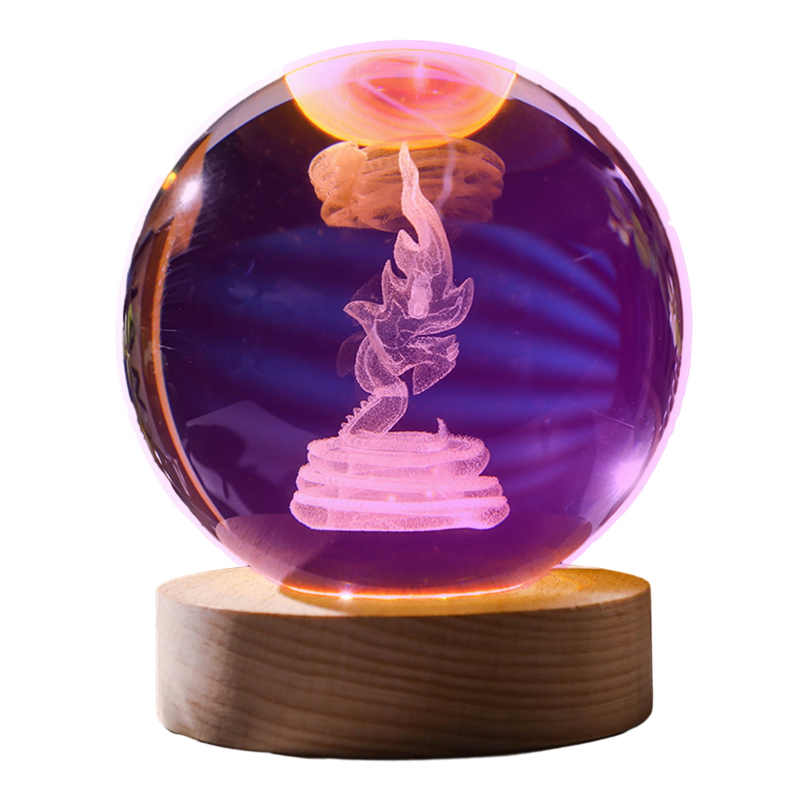 Wharick Crystal Ball Night Light, 3.15 inch Faux Crystal Ball Decor