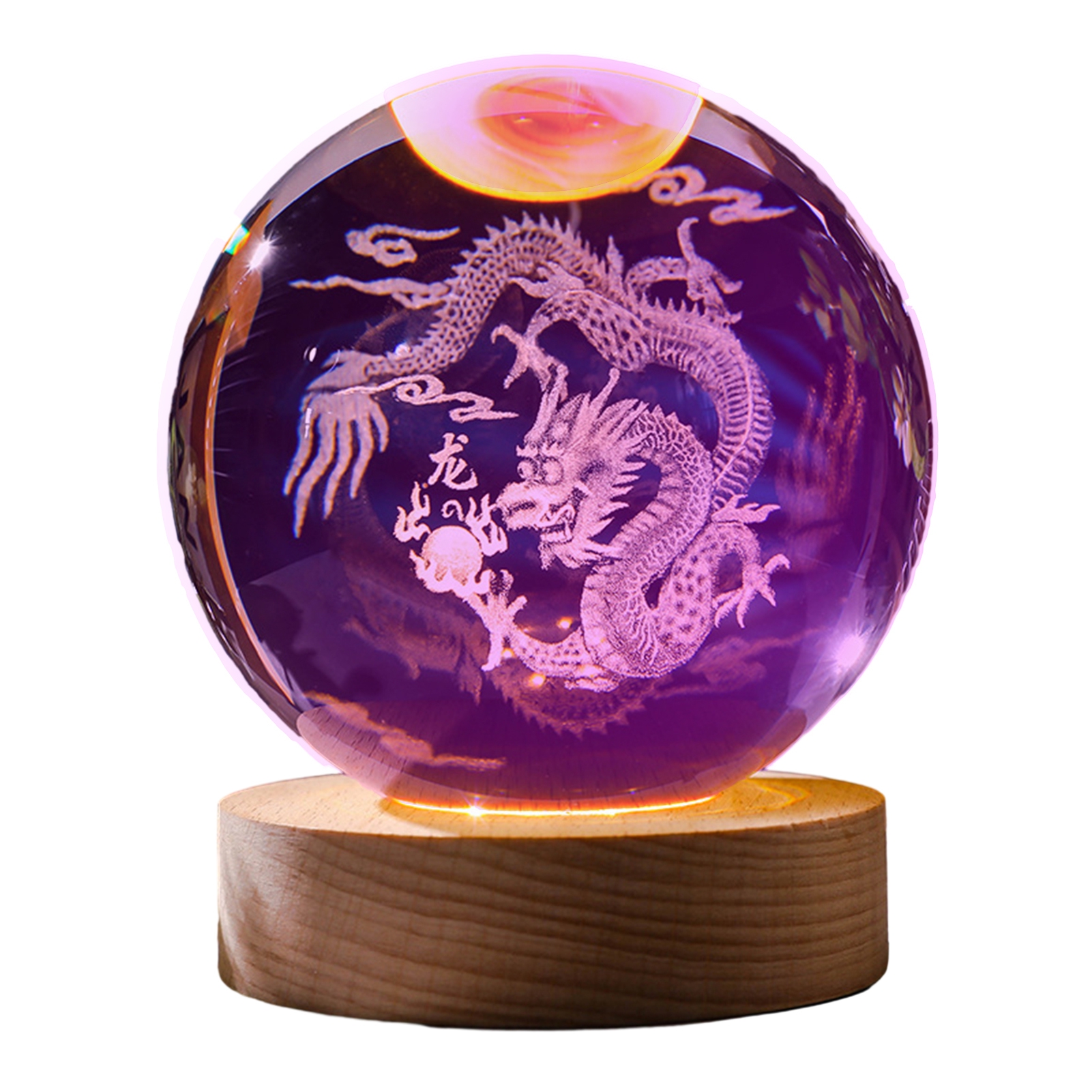 Wharick Crystal Ball Night Light, 3.15 inch Faux Crystal Ball Decor