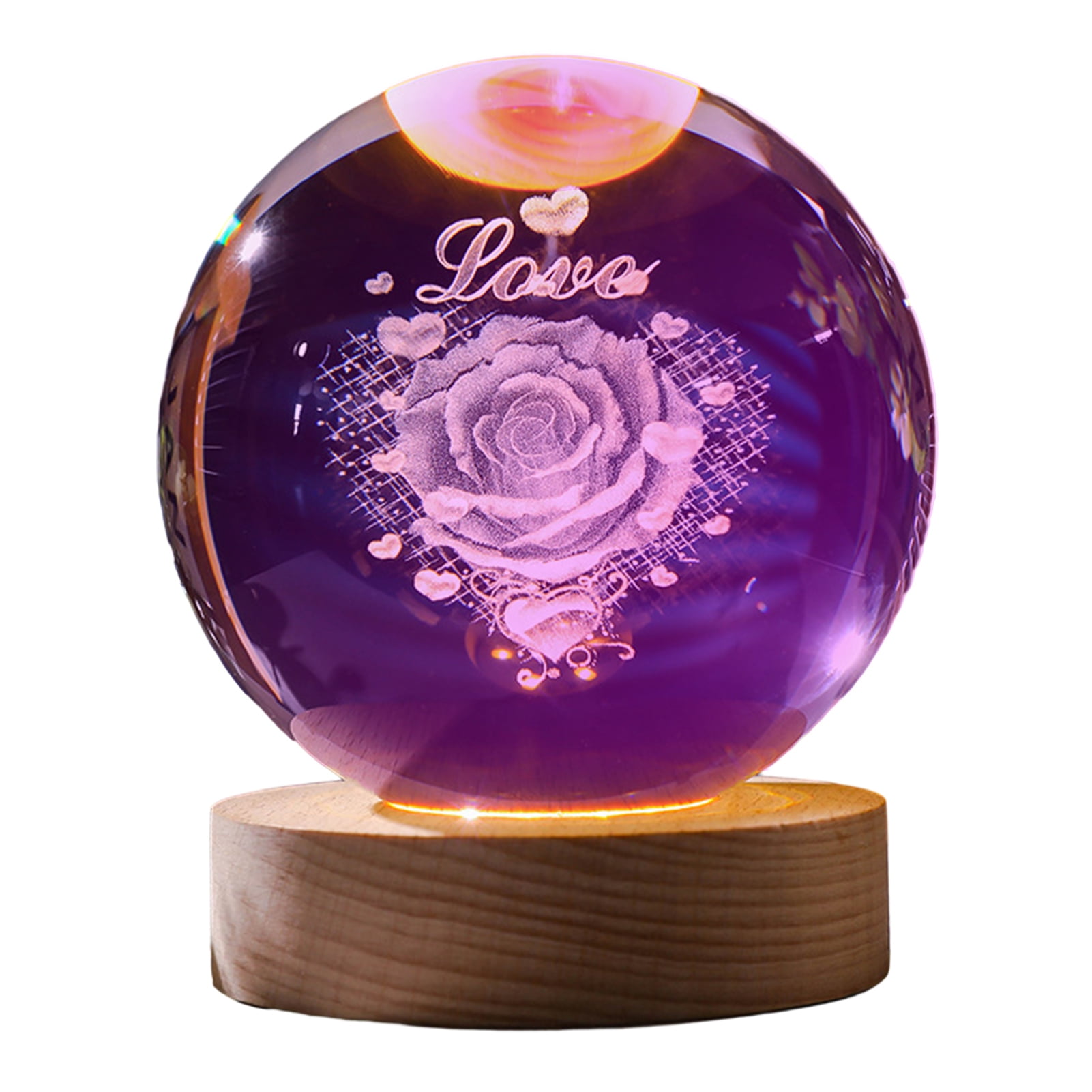 Wharick Crystal Ball Night Light, 3.15 inch Faux Crystal Ball Decor