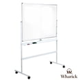 thumbnail image 1 of Wharick Double Sided Rolling Whiteboard Magnetic Adjustable Height 49.61 Inch, 1 of 12