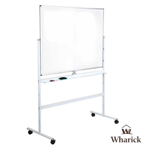 Wharick Double Sided Rolling Whiteboard Magnetic Adjustable Height 49.61 Inch