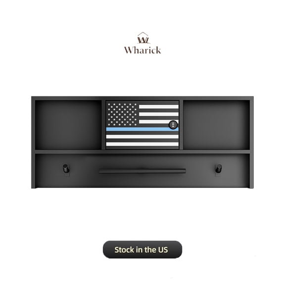 Wharick Heavy Duty Tactical Duty Gear Rack with Lockbox and Hooks Wall-Mount Organizer
