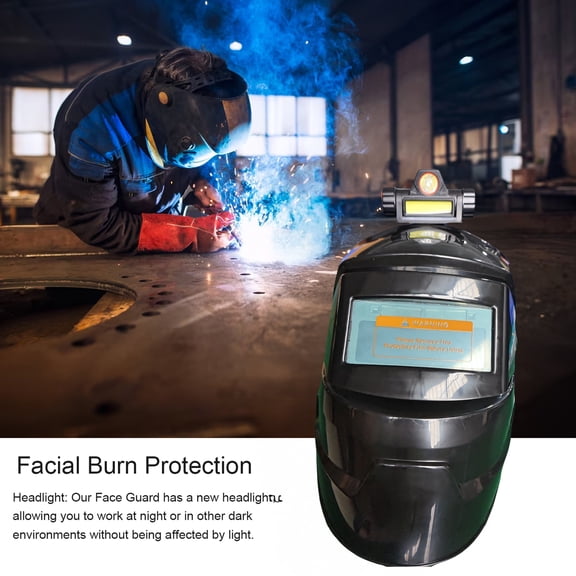 Wharick Heavy Duty Welding Helmet, Anti Fall Splash Proof Face Guard with LCD Photosensitive Lens Design
