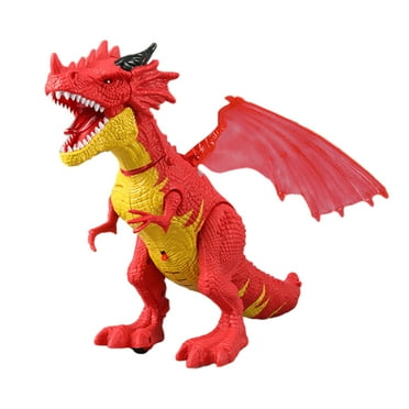 Wharick Kids Electric Flying Dragon Toy, Light-Up Eyes Roaring Spraying Movable Joints Funny Toddlers Walking Dragon Action Figure Model for Boys Birthday Gift