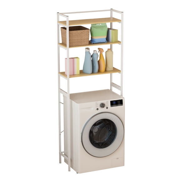 Wharick Over Washer and Dryer Shelves Rounded Corner Anti-Fall Baffle Anti-Slip Foot Pads Design