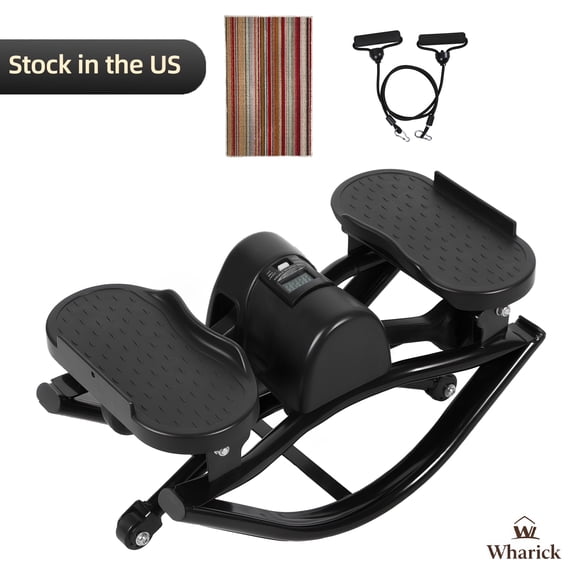Wharick Portable Lateral Rocking Stepper with LCD Display Leg and Core Trainer