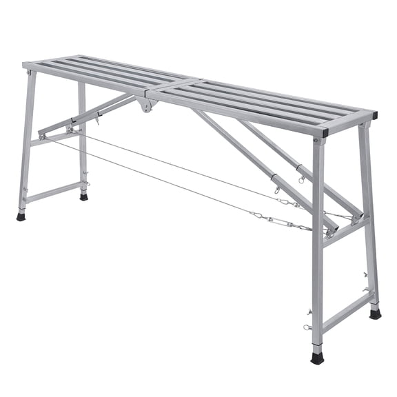 Wharick Scaffolding Platform, Adjustable 4-Level Height Steel Scaffold Platform, Galvanized Iron Pipe, 900 LBS Heavy Duty Load