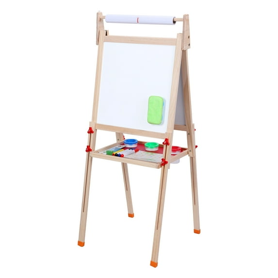 Wharick Toddlers Art Easel Magnetic Easel Height Adjustable with Paper Easel for Kids Age 4 12 Double Sided Easel Kids Chalkboard Easel