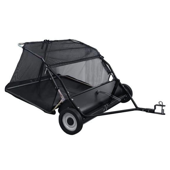 Wharick Tow Behind Leaf Sweeper 44.09 Inch Sweeping Width 25 Cubic Feet Capacity 62.99x44.09x23.03 Inch