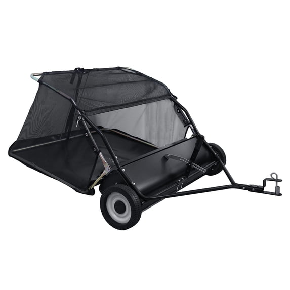 Wharick Tow Behind Leaf Sweeper 44.09 Inch Sweeping Width 25 Cubic Feet Capacity 62.99x44.09x23.03 Inch
