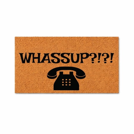 Whassup?! Doormat, Funny Welcome Mat, Front Door Rug, Retro Telephone Graphic, Indoor Outdoor Entryway Mat 3508 (36x60 inches) 3508