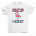 thumbnail image 1 of Whassup Flockers Funny Pink Flamingo T-Shirt Men Women Unisex, 1 of 2