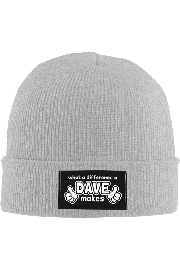 What A Differences A Dave Makes Beanie Knit Women Men Winter Warm Cap