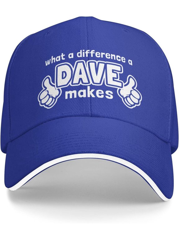 What A Differences A Dave Makes Trucker Hat Baseball Cap Funny Outdoor Travel Dad Caps