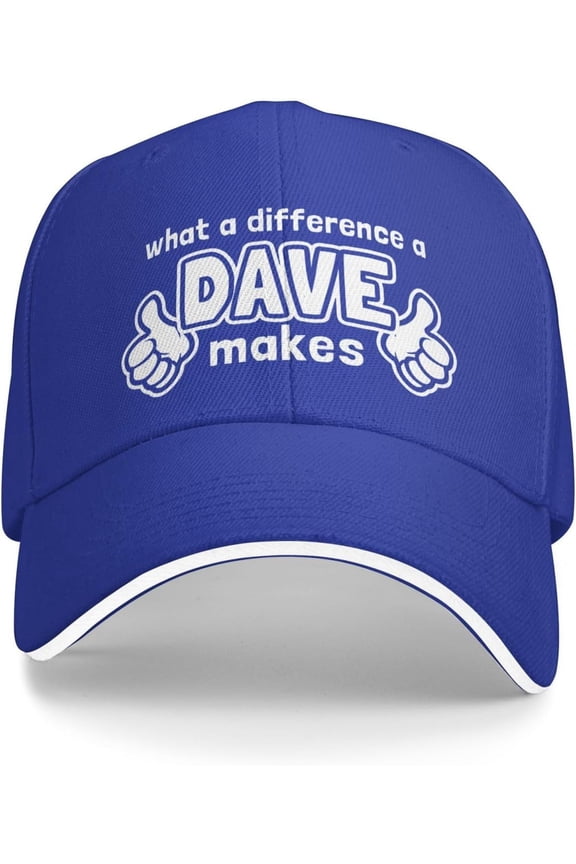 What A Differences A Dave Makes Trucker Hat Baseball Cap Funny Outdoor Travel Dad Caps